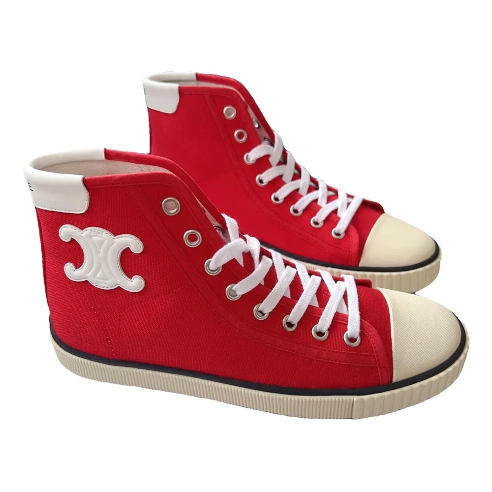 CELINE BLANK MID LACE UP SNEAKER WITH TOE CAP IN